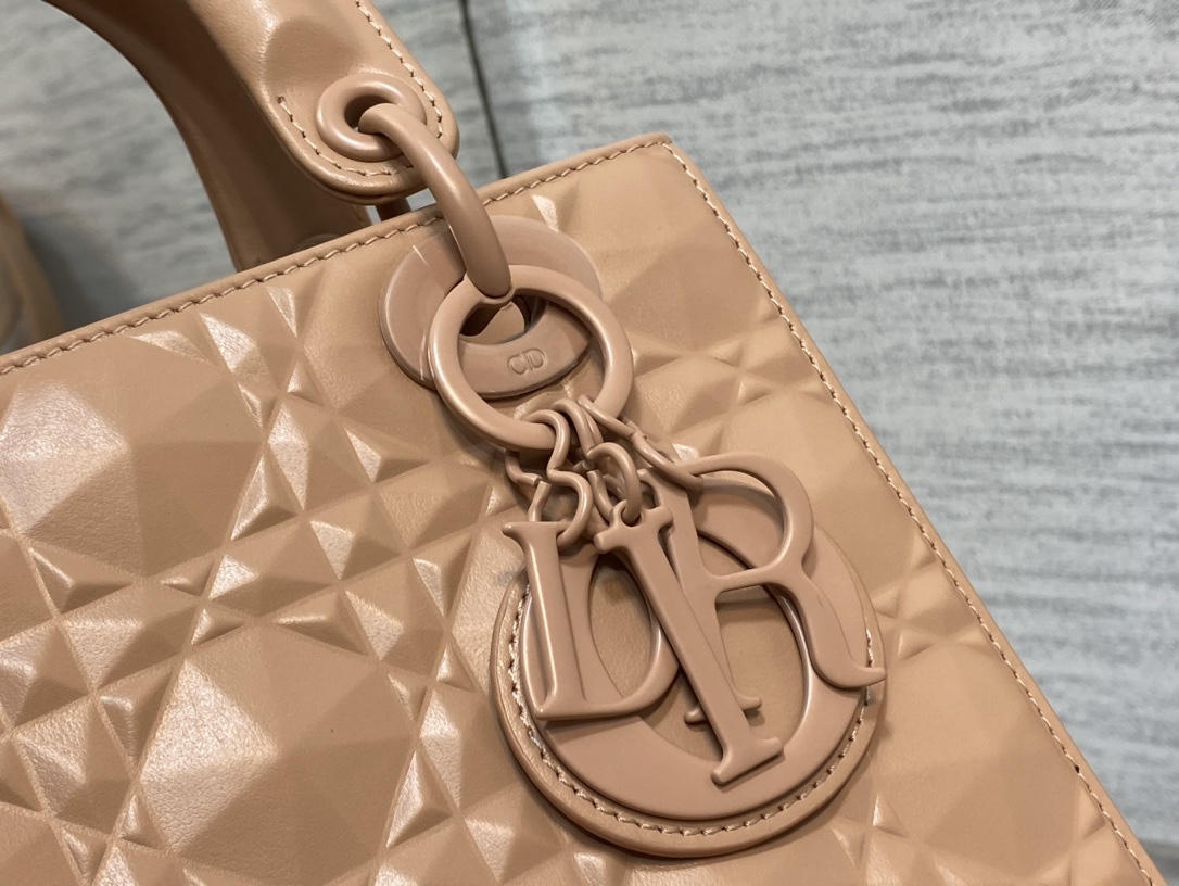 Small Lady Dior My ABCDior Bag Biscuit Cannage Calfskin with Diamond Motif